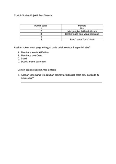 Contoh Soalan Objektif Tatabahasa Pmr Image