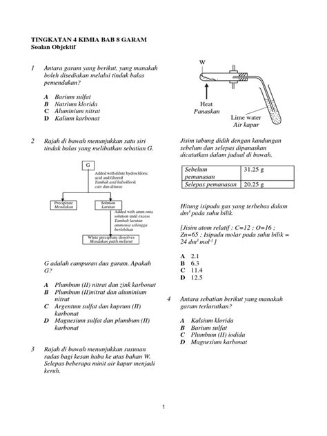 Soalan Kimia Tingkatan 4 Garam Image