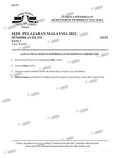 Soalan Spm Pendidikan Islam 2021 Image